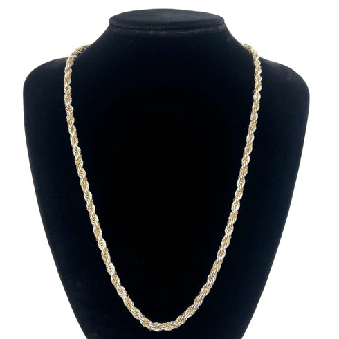Pendant Necklace Sterling Silver and 14K Yellow Gold