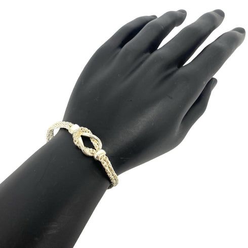 Vintage Double Rope Center Knot Bracelet Sterling Silver