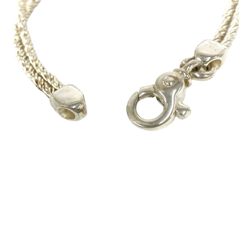Vintage Double Rope Center Knot Bracelet Sterling Silver