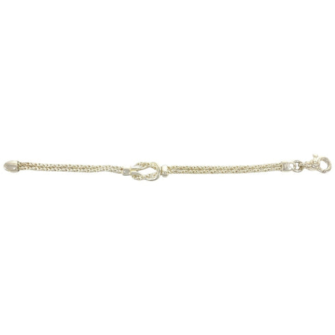Vintage Double Rope Center Knot Bracelet Sterling Silver