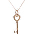Heart Key Pendant Necklace 18K Rose Gold Mini