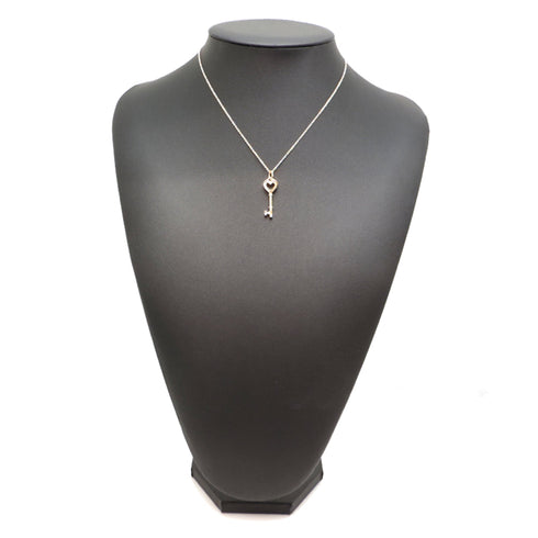 Heart Key Pendant Necklace 18K Rose Gold Mini