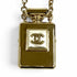 CC Logo Pendant Necklace Gold-Tone Metal