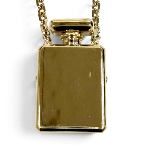 CC Logo Pendant Necklace Gold-Tone Metal