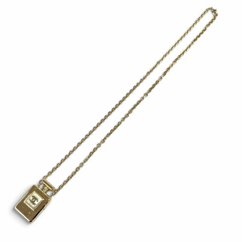 CC Logo Pendant Necklace Gold-Tone Metal