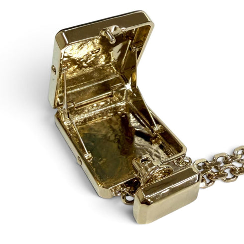 CC Logo Pendant Necklace Gold-Tone Metal
