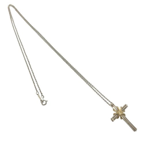 Vintage Pendant Necklace Sterling Silver and 18K Yellow Gold