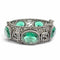 Interlocking G Flower Cat Head Bracelet Sterling Silver with Color Stone