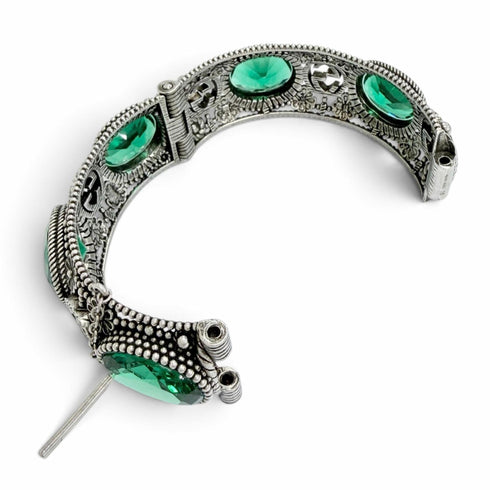 Interlocking G Flower Cat Head Bracelet Sterling Silver with Color Stone