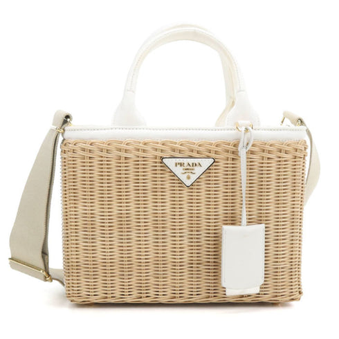 Basket Bag Wicker with Canapa Small