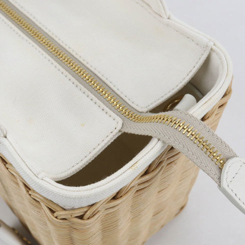 Basket Bag Wicker with Canapa Small