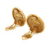 CC Logo Round Clip-On Earrings Metal Gold-Tone Metal