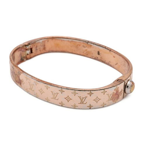 Monogram Cuff Bracelet Pink Gold