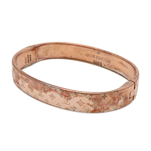 Monogram Cuff Bracelet Pink Gold