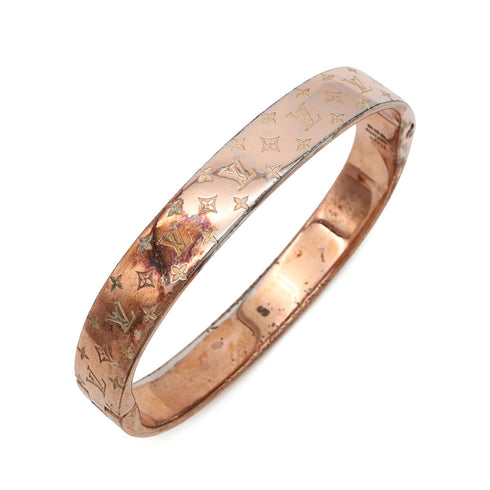 Monogram Cuff Bracelet Pink Gold