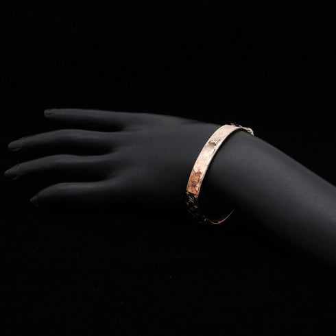 Monogram Cuff Bracelet Pink Gold