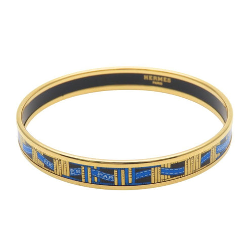 Bracelet Enamel and Metal Black and Blue