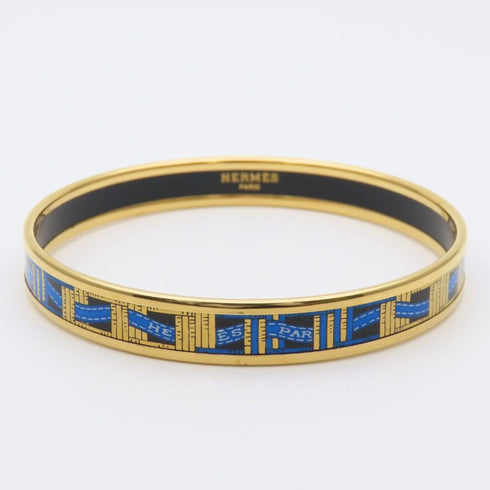 Bracelet Enamel and Metal Black and Blue