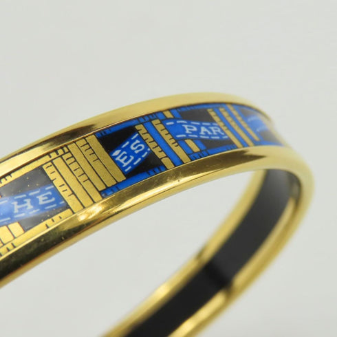Bracelet Enamel and Metal Black and Blue