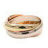 Vendome Louis Cartier Band Ring 18K Tricolor Gold