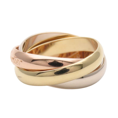 Vendome Louis Cartier Band Ring 18K Tricolor Gold