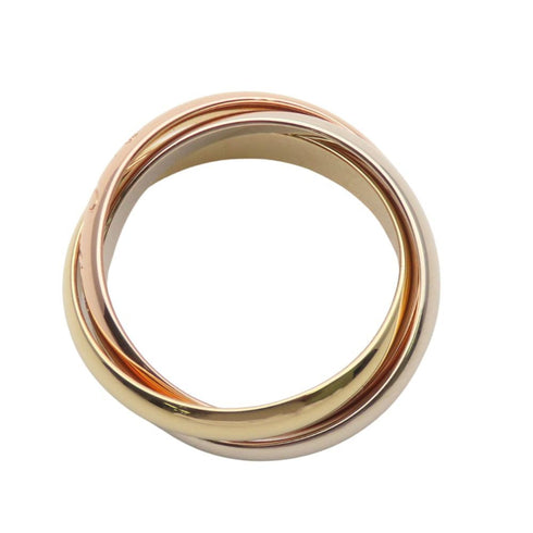 Vendome Louis Cartier Band Ring 18K Tricolor Gold