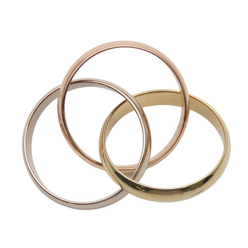 Vendome Louis Cartier Band Ring 18K Tricolor Gold