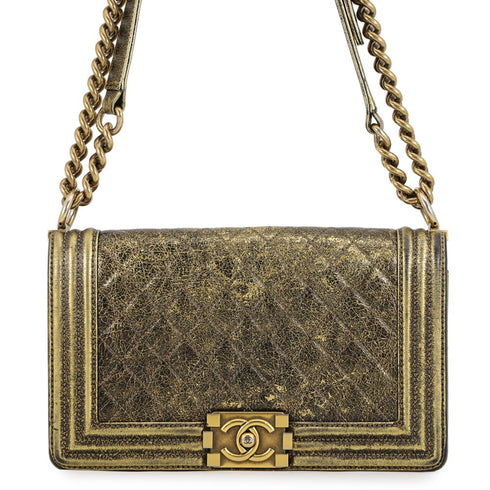 Boy Flap Bag Quilted Crackled Calfskin Old Medium