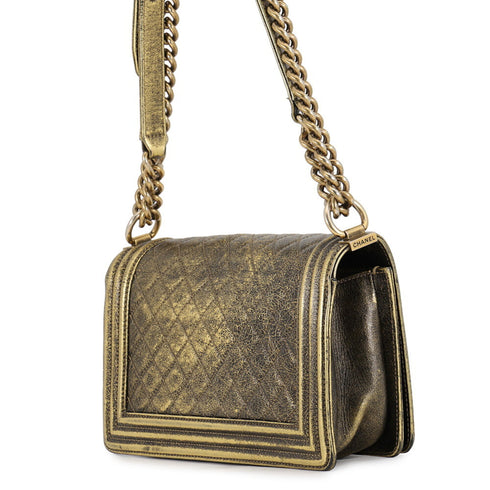 Boy Flap Bag Quilted Crackled Calfskin Old Medium