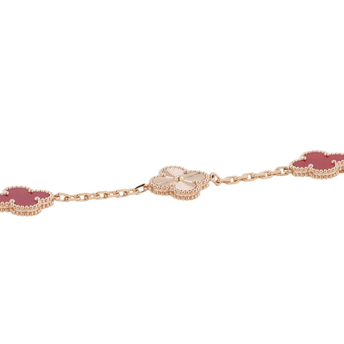Alhambra Bracelet 18K Rose Gold and Carnelian