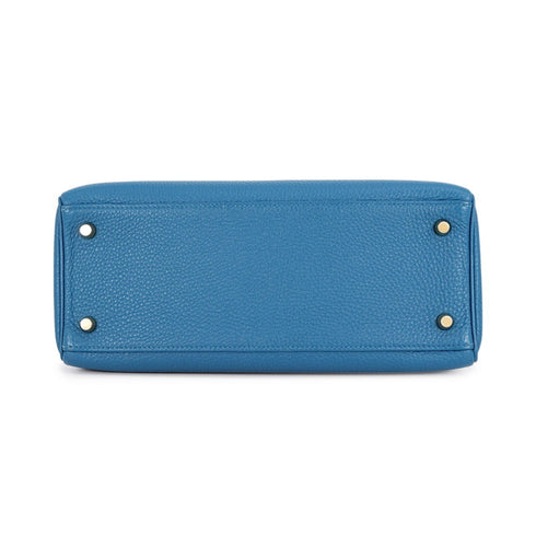 Kelly Handbag Blue Togo with Gold Hardware 28
