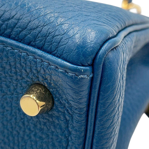 Kelly Handbag Blue Togo with Gold Hardware 28