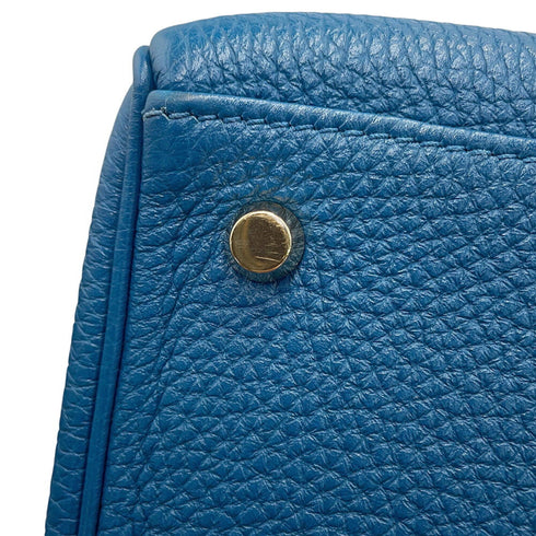Kelly Handbag Blue Togo with Gold Hardware 28