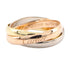 Vendome Louis Cartier Band Ring 18K Tricolor Gold