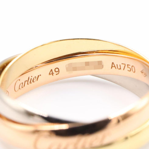Vendome Louis Cartier Band Ring 18K Tricolor Gold