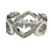C Heart Ring Sterling Silver and 18K White Gold with Diamonds