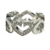 C Heart Ring Sterling Silver and 18K White Gold with Diamonds
