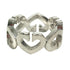 C Heart Ring Sterling Silver and 18K White Gold with Diamonds