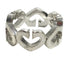 C Heart Ring Sterling Silver and 18K White Gold with Diamonds