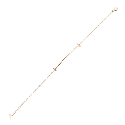 T Smile Pendant Necklace 18K Rose Gold