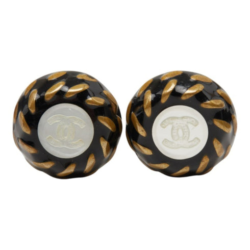 CC Logo Clip-On Earrings Gold-Tone Metal