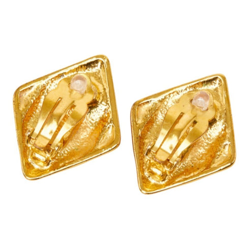 CC Logo Clip-On Earrings Metal Gold-Tone Metal
