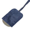 Pendant Necklace Leather and Metal Navy Silver