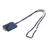 Pendant Necklace Leather and Metal Navy Silver