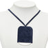 Pendant Necklace Leather and Metal Navy Silver