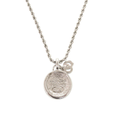 Round Pendant Necklace Metal Silver