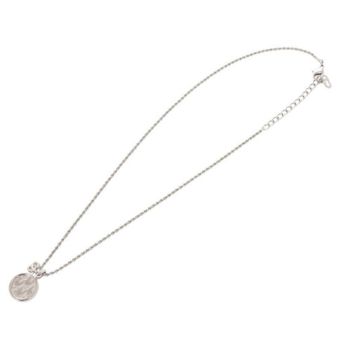 Round Pendant Necklace Metal Silver