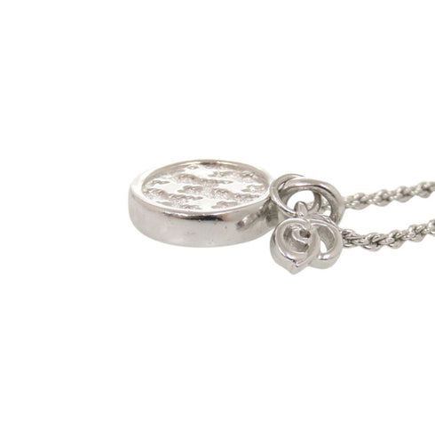 Round Pendant Necklace Metal Silver