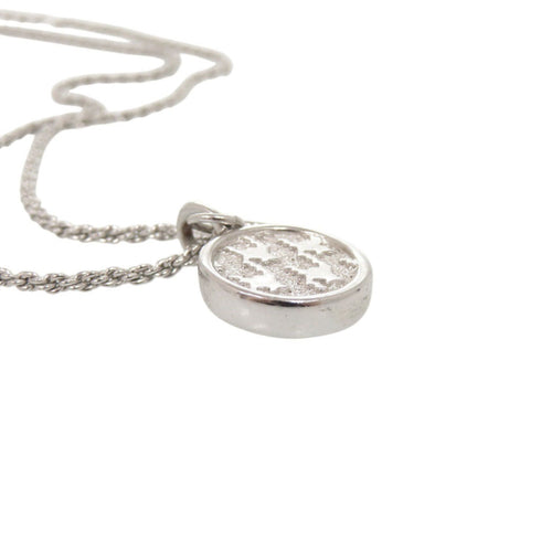 Round Pendant Necklace Metal Silver