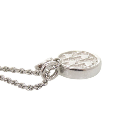Round Pendant Necklace Metal Silver
